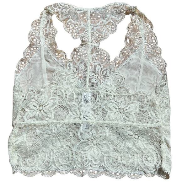 Out From Under Ivory White Lace Bralette Racerback Bra Small S - Picture 2 of 5